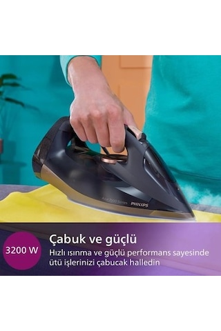 Philips 7500 Serisi Buharlı Ütü, 3200w, 55 G/dk Sürekli Buhar, Steamglide Elite, 260 G Şok Buhar,