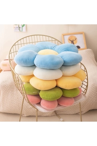 Zyzqstore Çiçek Şekilli Peluş Yastık Minder, Renkli Anime Tema, Sevimli Çok Renkli