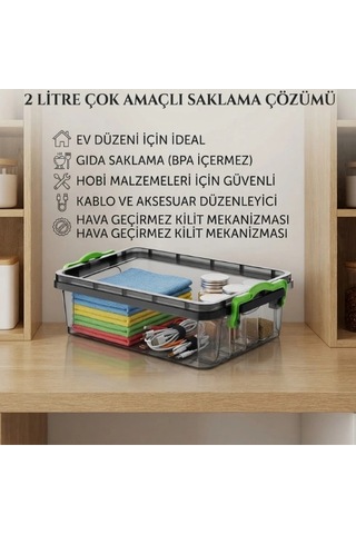 Cazibiz 2 Litre Sığ Saklama Kutusu-434039 Çok Renkli Cazibiz 2 Litre Sığ Saklama Kutusu-434039 Çok Renkli