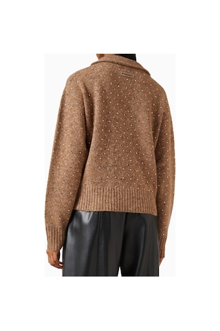 Pinko Nibani Rhinestone Sweater Üks, Taş Işlemeli Yün Triko Kahverengi