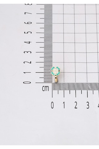 Bilezikci Su Yeşili Yonca Çocuk Küpesi 14 Ayar Sarı Altın