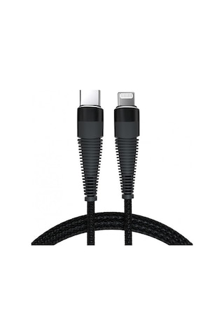 Pdateknoloji Apple Uyumlu iPhone Lightning 5a 100 W Örgülü Hızlı Şarj Ve Data Kablosu 1 Metre Siyah Szc-01