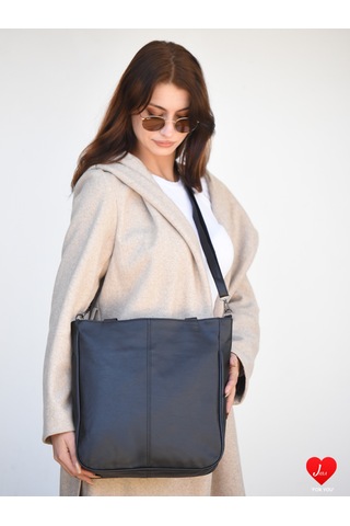 Jara Bag Juno Kadın Omuz Ve Çapraz Çanta Geniş Hacimli, Yumuşak Dokulu Ve Çok Bölmeli Siyah