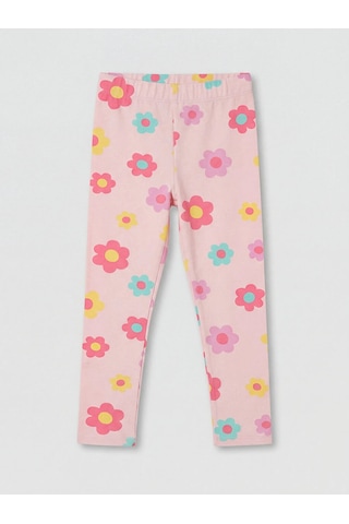 LC Waikiki Lcw Kids Pembe Çiçek Baskılı Kız Çocuk Tayt Pınk Prınted