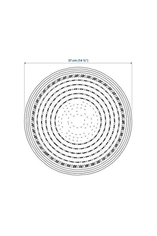 6 Adet Amerikan Servis, Natürel MeridyenDukkan 37 cm Rattan-Yuvarlak-Dekoratif Servis Bej