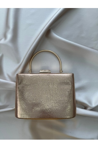 Öznora Gold Taşlı Metal Kulplu Abiye Çanta Std