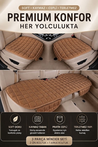 Araç İçi Soft-kaymaz Taban Cepli Terletmez Araç Oto Minder Seti 85544542