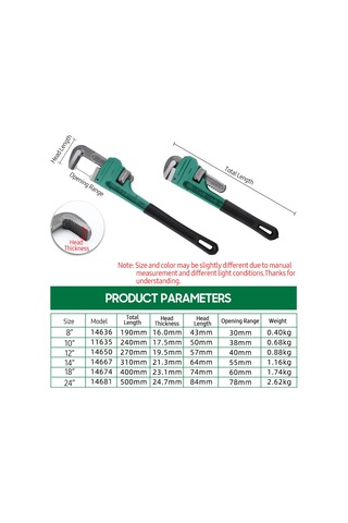 Singree 14" Profesyonel Sert Karbon Çelik Boru Anahtarı - Endüstriyel Ve Ev Kullanımı İçin