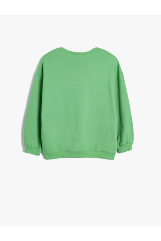 Koton Sweatshirt Şehir Baskılı Uzun Kollu Bisiklet Yaka Pamuklu Yeşil 5wkg10101ak Yeşil