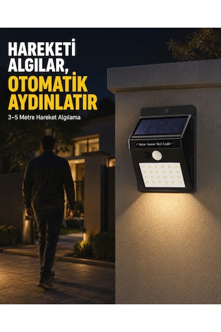 Bahçe Ve Veranda İçin Güneş Paneli İle Otomatik Şarj Olan Led Duvar Lambası - Lisinya 81075805