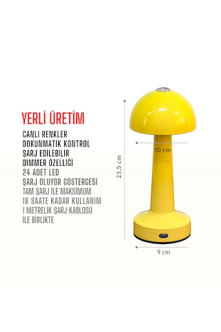 Zenlight Mantar Masa Lambası 320-2 Sarı