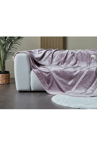 Doqu Embos Battaniye Perlina Çift Kişilik Pudra Diğer