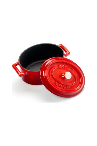 Lava Metal Oval Mini Tencere, Kırmızı Çok Renkli