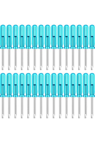 Leasetake 100 Adet Mini Yivli Tornavida, 2.0mm Düz Başlı 45mm Uzunluk Küçük Ev Aletleri Onarımı İçin