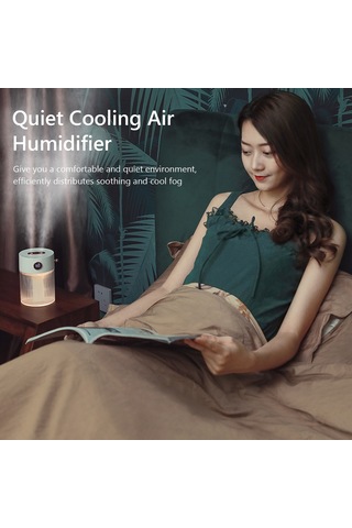 Xiyyadms Beyaz Çift Sprey Nano Nemlendirici, 4000mah Li-pil, Led Ekran, Gece Işığı, 600ml Büyük Kapasite, Usb Şarjlı, Sessiz Çalışma Kırmızı