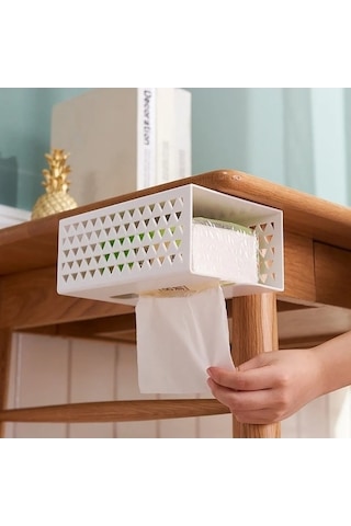 Ulzyvf Yapışkanlı Raf Organizatörü - Peçete Tutucu, Mutfak Düzenleyici, Mavi Depolama Kutusu Mavi