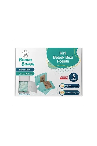 Bamm Bamm 16 L Korbell Çöp Kutuları ile Uyumlu 1500 Adet Kirli Bebek Bezi Çöp Poşeti