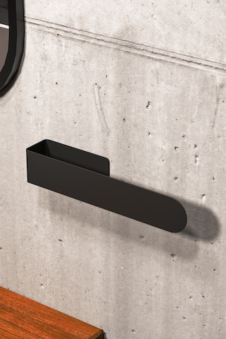 Zift Unique Paslanmaz Çelik Yapışkanlı Siyah Havluluk - Havlu Askısı 27 CM Siyah