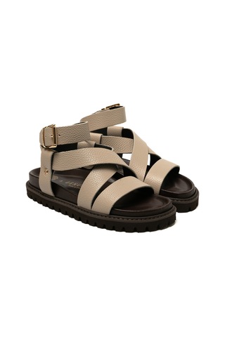 Terlik Kadın Zaha Embossed G106324 Genuins Leathertaupe Leathertaupe
