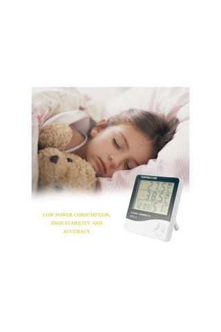 Ximistore9 Htc-2 Ev/iş Mekanları İçin Ekranlı Sıcaklık-nem Ölçer, Zaman Takvimi, Alarm Ve Probe İle -10 C/+70 C , Pil Dahil Değil