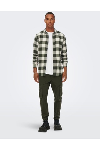 Onsgudmund Ls Checked Shirt Noos Erkek Yeşil Uk Gömlek - 22007112 Koyu Mavi