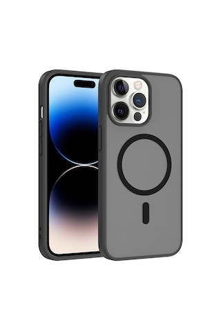 Zore Apple iPhone Uyumlu 13 Pro Kılıf M-safe Şarj Özellikli Zore Babet Kapak - Siyah