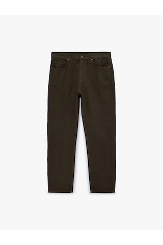 Koton Pamuklu Normal Bel Cepli Vintage Straight Fit Jean Pantolon Kahverengi 6sam40302nd Kahve