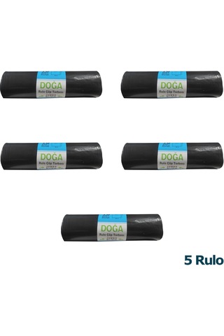Ecoplast Doğa Jumbo Boy Siyah Çöp Torbası Poşeti Siyah 5 x 10'lu 80 x 110 CM