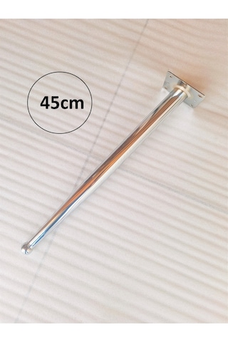 1 Adet-45cm Metal Konik Ayak-sehpa Ayağı-gümüş Renk Kaplama