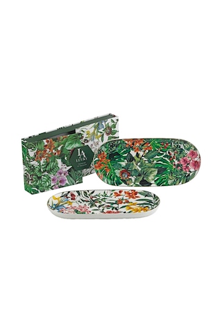 Lucky Art Violette Bone 2 Li Oval Sunum Tabağı Seti 34 Cm Lyhm 012 Çok Renkli