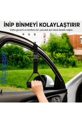 Microcase Çok Amaçlı Uzunluk Ayarlanabilir Otobüs Oto Araç Yaşlı Çocuk Spor Vb İçin Yumuşak El Tutacağı Destek Padi 2 Adet Al5609 Siyah