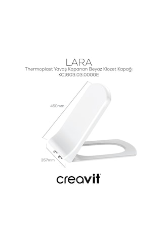 Creavit Lara Thermoplast Yavaş Kapanan Klozet Kapağı KC1603.03.0000E