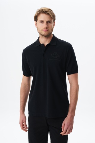 AR-MA Arma Erkek Yazı Baskılı Regular Fit % 100 Pamuk Pike Polo Yaka Tişört Y29374355602 Siyah