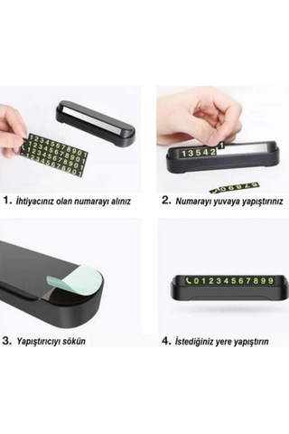 Ecoform Araç Torpido Üstü Cep Telefon Numarası İçin Aç Kapa Numaratör, Ecoform Sku: Smgstk20eb2c9ebb
