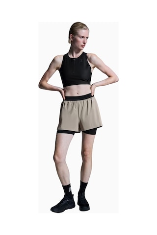 On 3" Performance 2/1 Shorts Hafif Iç Taytlı Hızlı Kuruyan Kadın Koşu Şortu Bej