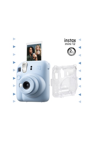 Fujifilm Instax Mini 12 Fotoğraf Makinesi + Şeffaf Kılıf Seti Mavi