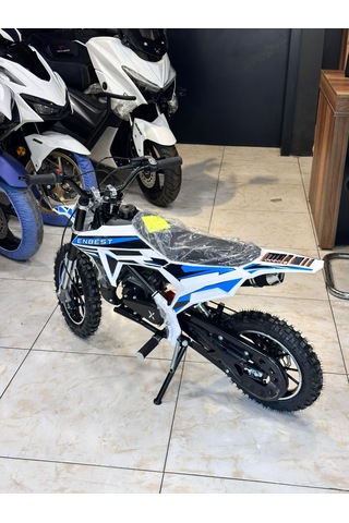Enbest Benzınlı Çocuk Cros Motoru Hidrolik Frenler 7-17 Yaş Mavi