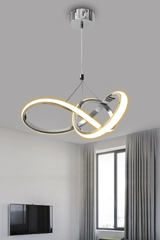 3 Renk Krom Modern Sarkıt Led Avize 3 Mod Krom
