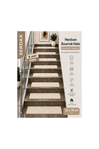 Kendinden Yapışkanlı Basamak Halısı Halıflex Kaymaz Krem 22 Cm X 78 Cm Krem Krem Kendinden Yapışkanlı Basamak Halısı Halıflex Kaymaz Krem 22 Cm X 78 Cm Krem Krem