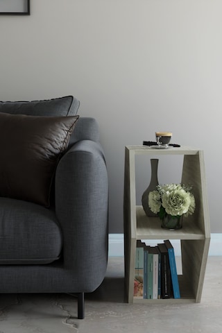 Alpa Ev Mobilya Altıgen Tasarım Yan Sehpa, Modern Koltuk Yanı Ve Dekoratif Kitaplık, Salon Sehpası Traverten