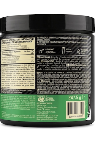 Kreatin Monohidrat Blue Raspberry Aromalı 247.5 G 55 Servis Kas Gücü Ve Desteği Tropikal Meyveli