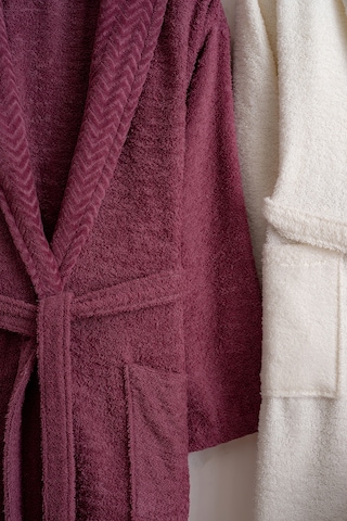 Oznhome Krem-bordo Çift Kişilik 6 Parça Bornoz Seti Bordo - Krem