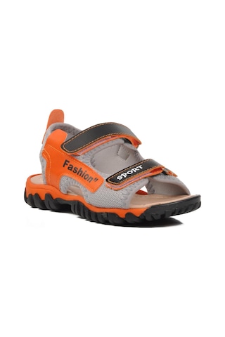 Ayakmod 24-410-f Siyah-turuncu Ortopedik Erkek Çocuk Sandalet 001