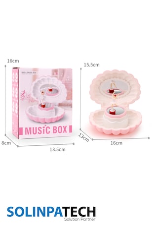 Pembe Balerinli İstiridye Kabuk Takı Ve Hediyelik Müzik Kutusu