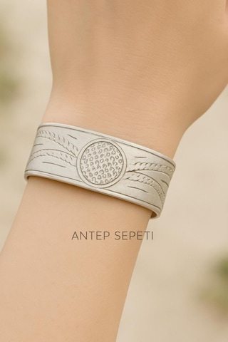 Bakır Desenli Bileklik Gri