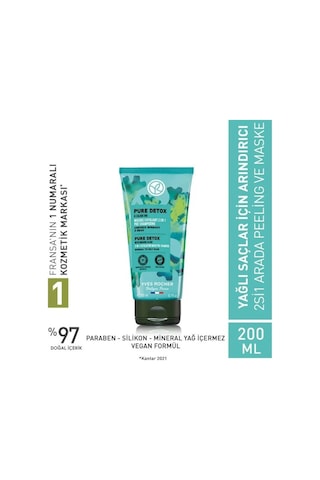Yves Rocher Pure Detox Yağlı Saçlar İçin Arındırıcı Peeling ve Maske 200 ML