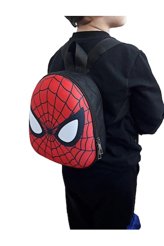 Marvel Spiderman 3d Kabartmalı Çocuk Anaokulu Kreş Ve Günlük Kullanım Çantası Örümcek Adam Sırt Çantası Siyah - Kırmızı