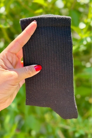 Lousocks Unisex Siyah Düz Renk Tenis Spor Çorabı