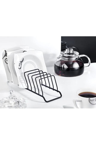 Magic Objects 9 Bölmeli Gold Tabaklık Düzenleyici - Bulaşıklık -fincan Altlığı Düzenleyici Siyah Siyah