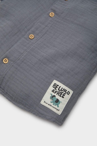 DeFacto Erkek Bebek Dokuma Etiketli Müslin Uzun Kollu Gömlek E2002A525SPGR452 Gri